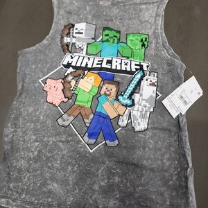 Kids Minecraft XS Sleeveless Gray Top